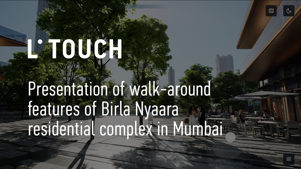 Presentation of walk-around feature of Birla Nyaara residential complex in Mumbai, India