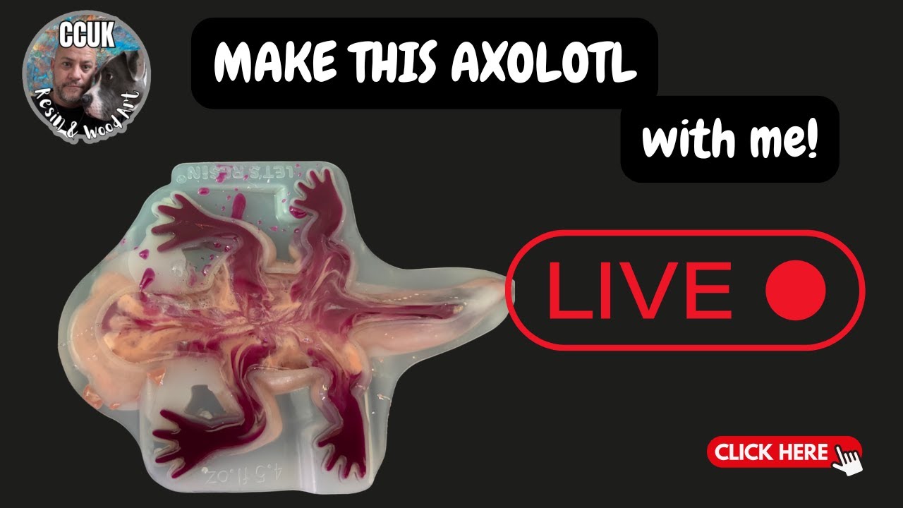 ЖИВОЙ АКСОЛОТЛЬ из смолы! Первая в истории живая отливка с использованием формы @LETSRESIN и пигм...