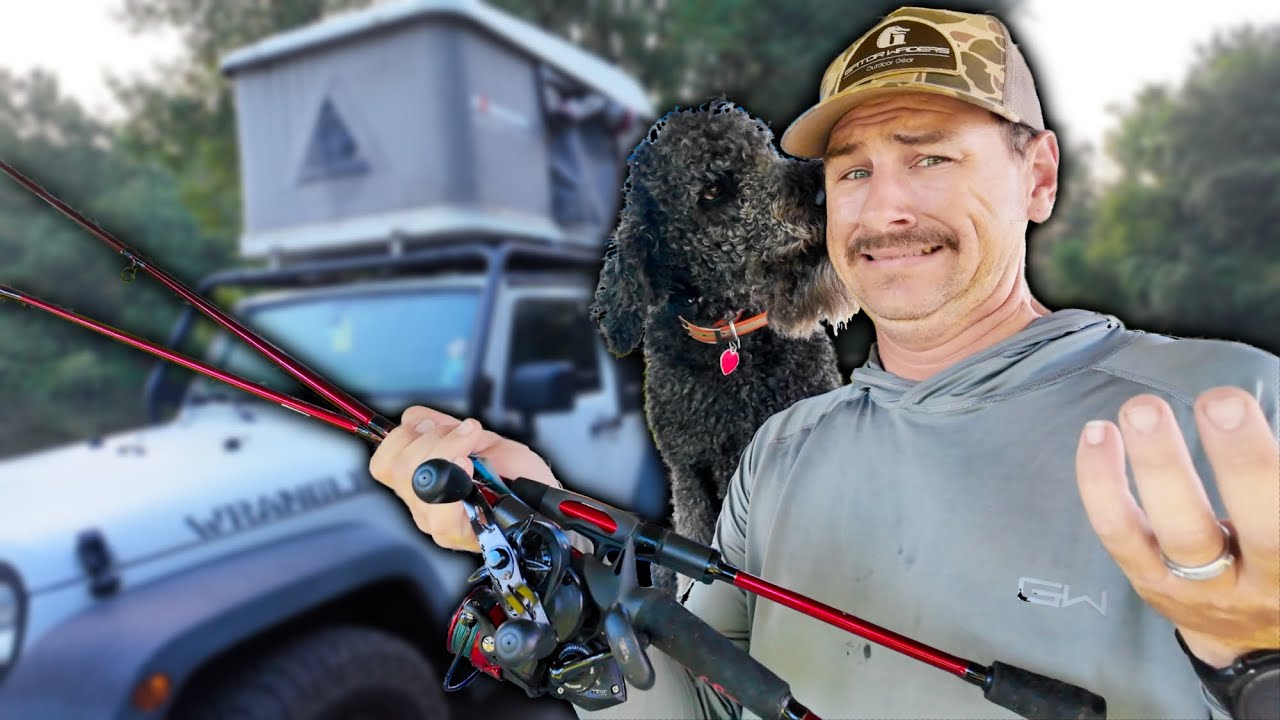 BAD IDEA!? Taking My Dog Camping in a Roof Top Tent (camping, fishing and cooking)