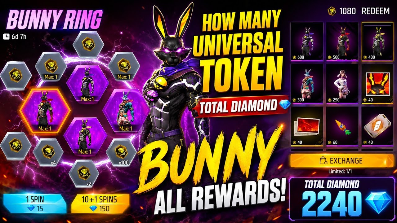 Bunny Bundle How Many Universal Tokens ? | New Bunny Bundle Event FF🤩🔥| Free Fire New Event Tamil 