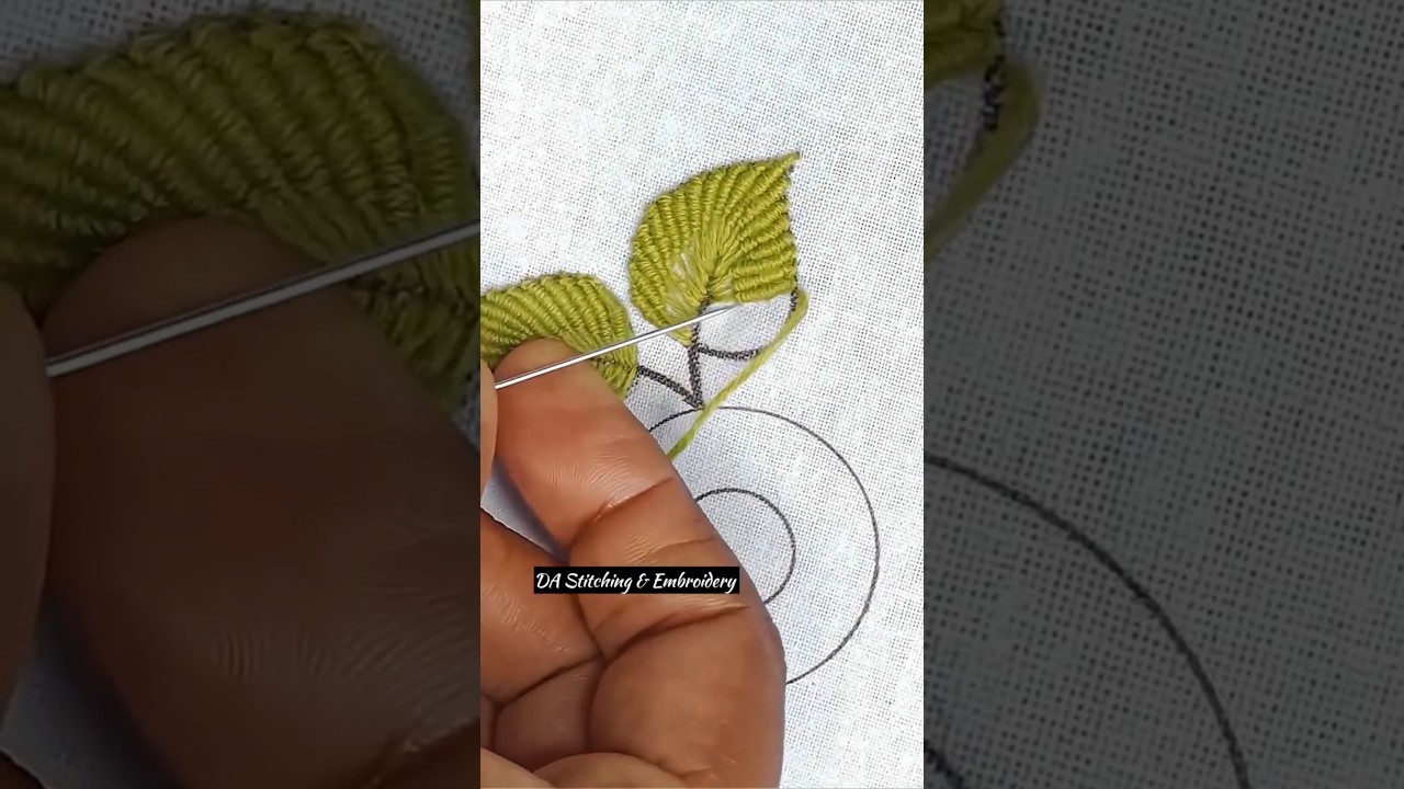 Unique leaf hand embroidery #shorts #trending #stitch #embroidery #ytshorts #newstitch