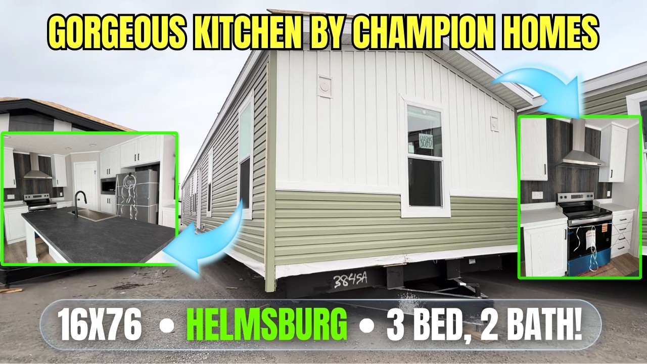 Великолепная кухня «Хельмсбург» размером 16х76 футов от Champion Homes | Экскурсия по сборному дому