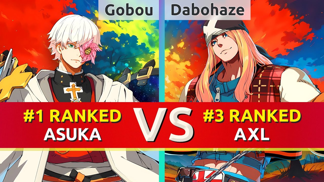 GGST ▰ Gobou (#1 Ranked Asuka) vs Dabohaze (#3 Ranked Axl). High Level Gameplay