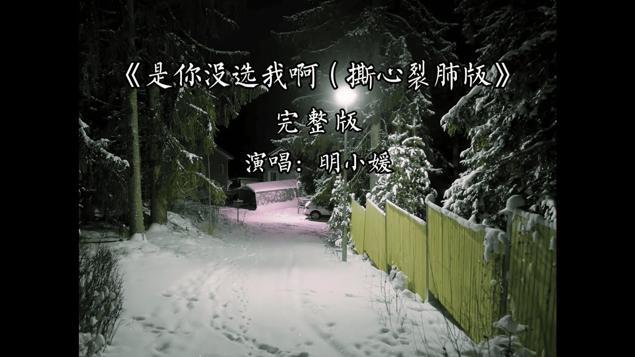 是你沒選我啊 撕心裂肺版/演唱:明小媛