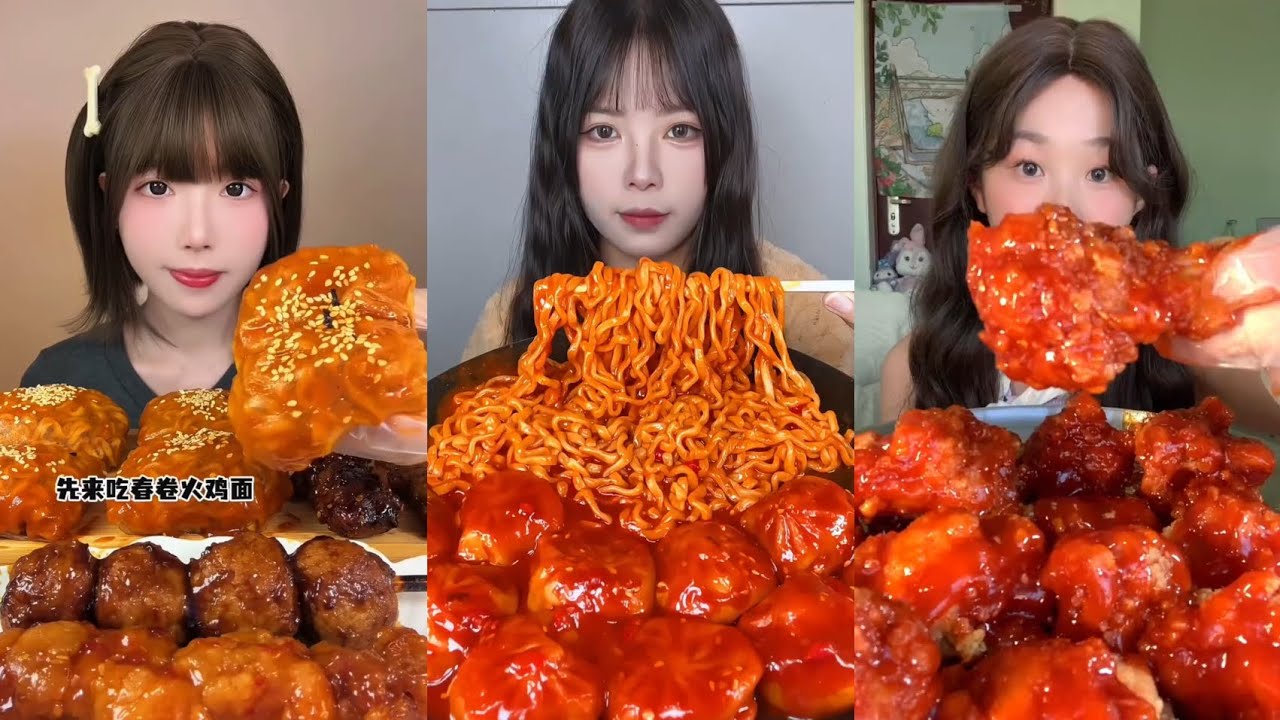 【MUKBANG】XINJIANG FRIED RICE NOODLES, SAUCY KOREAN CHICKEN & JUICY SOUP DUMPLINGS FEAST