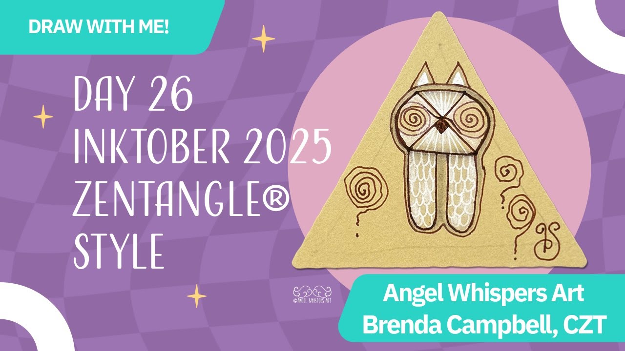 Inktober 2025 Day 26: Puzzling & OwlPeek &ndash; Using the Zentangle&reg; Method with Brenda Campbell, CZT