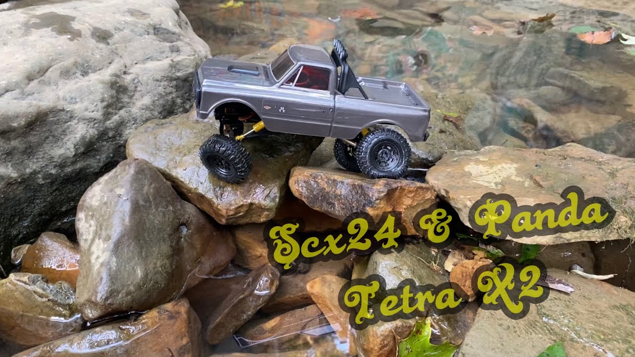 Panda Tetra X2 and SCX24 C10 creek run!