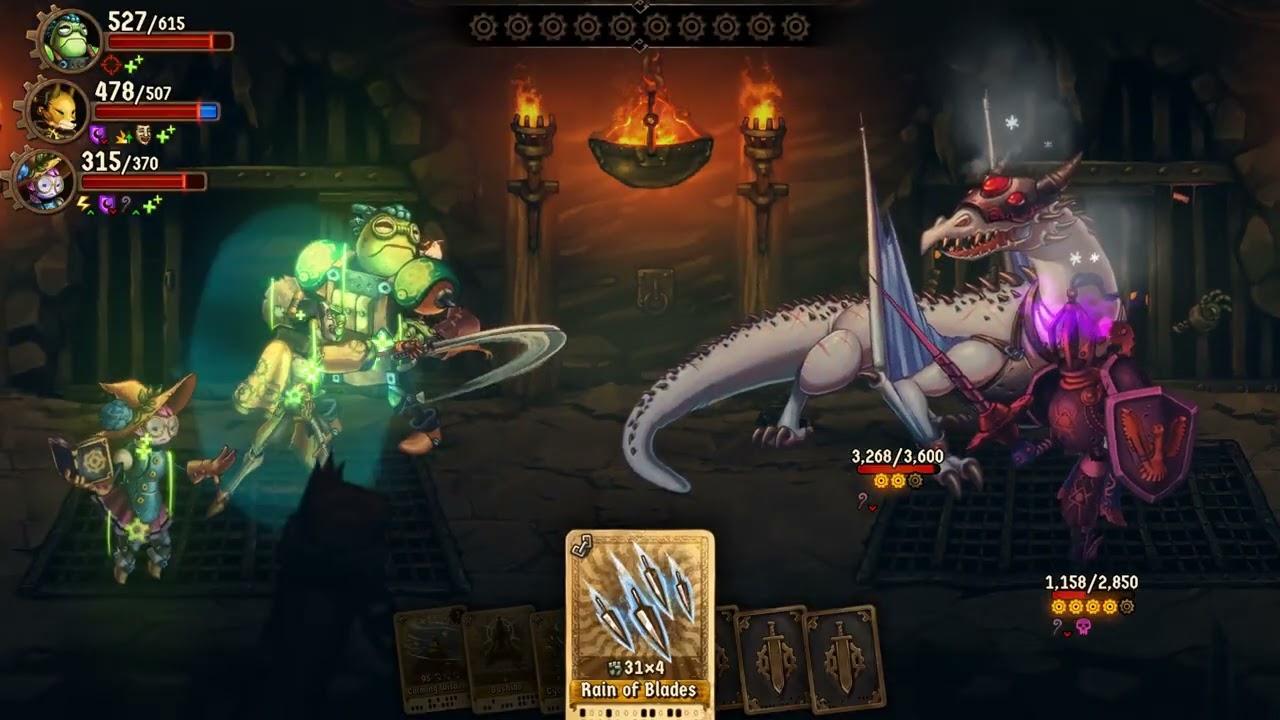 Captain Canary & Narcassian Dragon - SteamWorld Quest: Hand of Gilgamech - Legend Difficulty