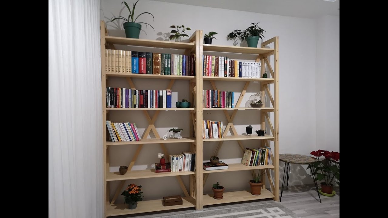 AHŞAP KİTAPLIK YAPIMI / DIY WOODEN BOOKCASE #woodworking #diy #kitaplık #bookshelf #kendinyap