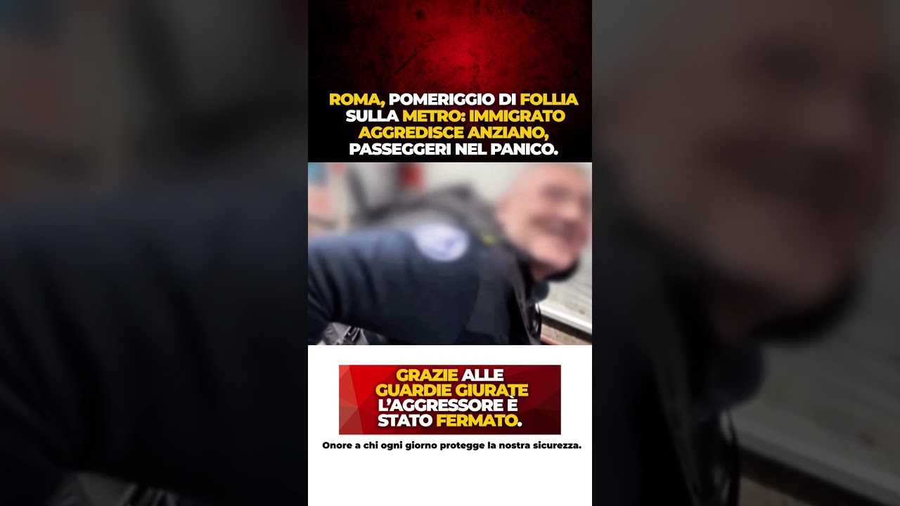 Pomeriggio di follia sulla metro di Roma.Guardie Giurate fermano l&rsquo;aggressione.