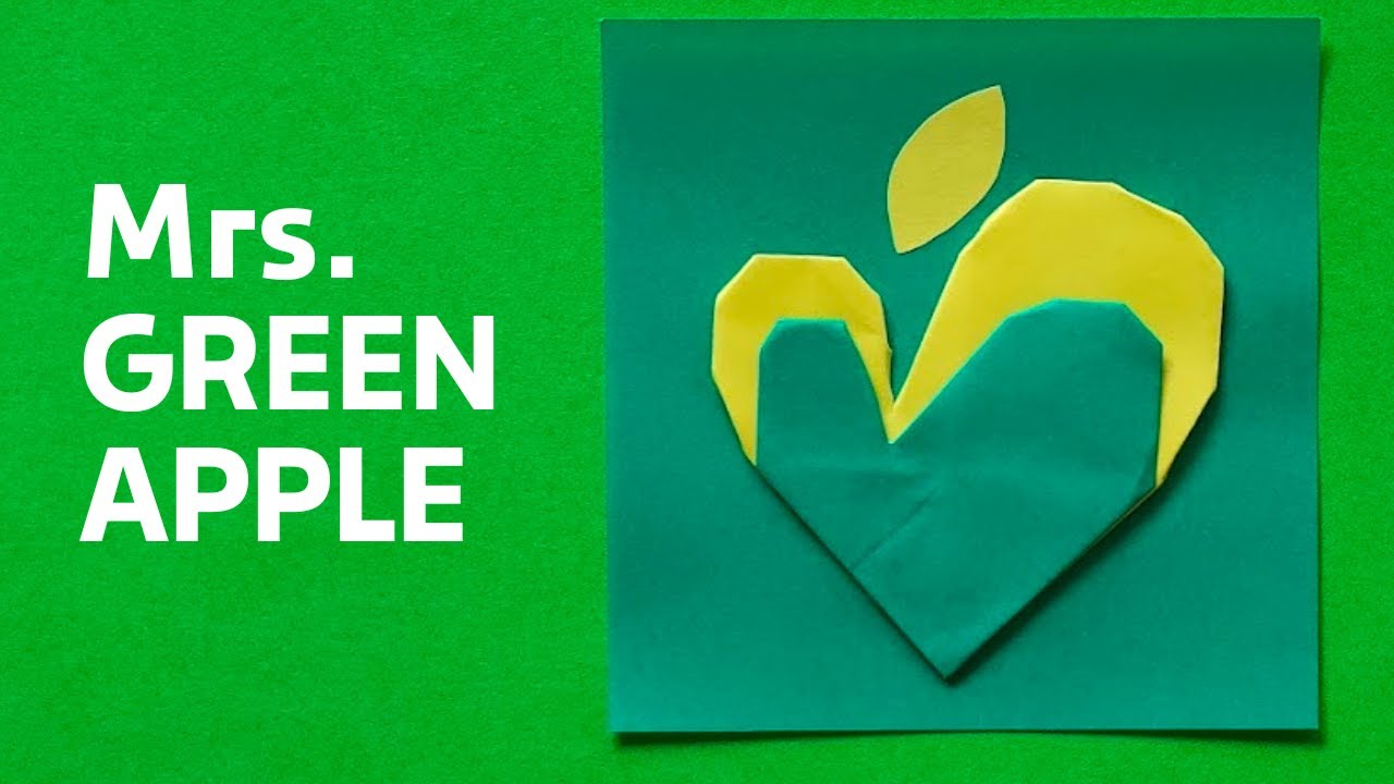 【折り紙 ミセスグリーンアップル】ミセス ロゴ Mrs.GREENAPPLE MGA 簡単 青りんご リンゴ ハート 可愛い おりがみ かわいい