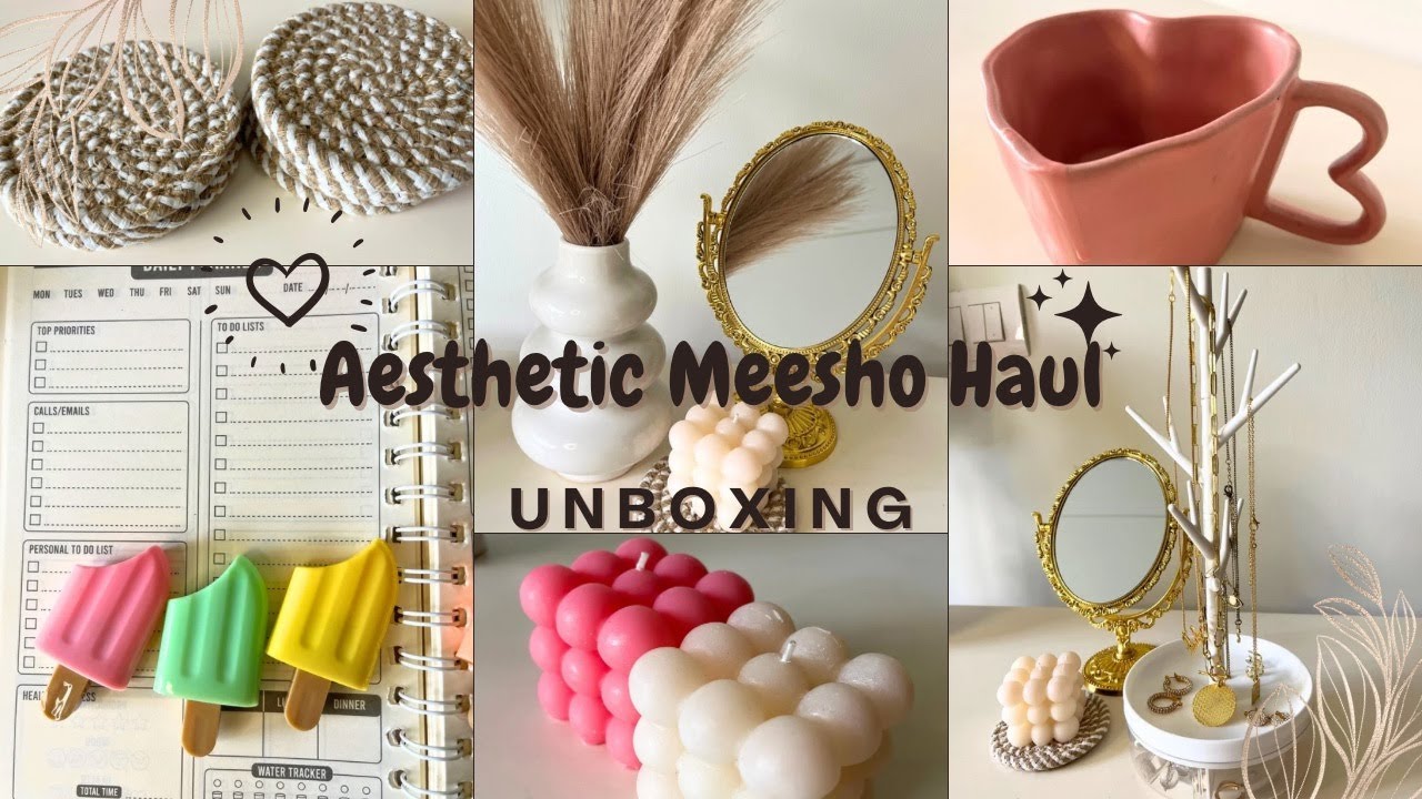 ✨ Aesthetic Meesho Haul | cute home decor | stationary | travel essentials ❤️