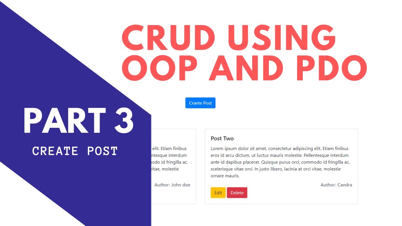 CRUD with PDO and OOP PHP #3 -  Create Post