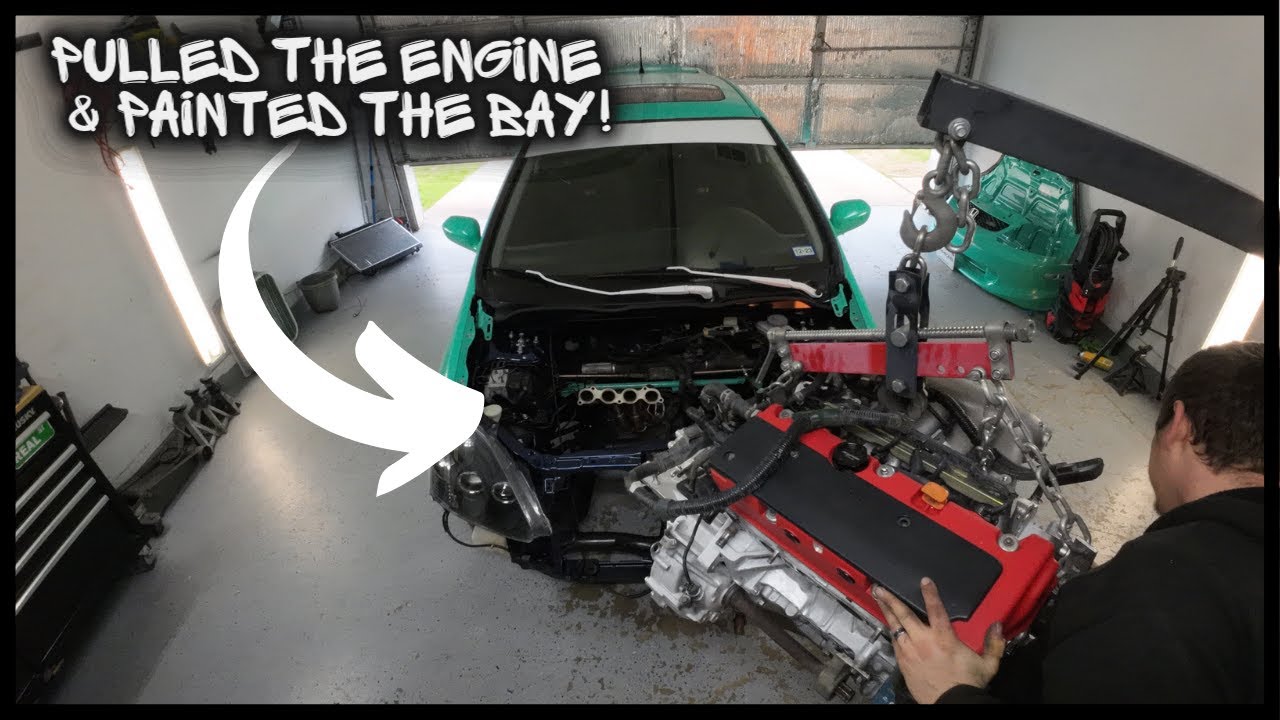 PULLED THE ENGINE ON THE EP3 & PAINTED THE BAY