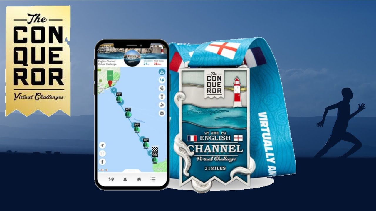 VIRTUAL RUN | The English Channel FULL REVIEW Challenge #1 | The Conqueror Challenges App Review