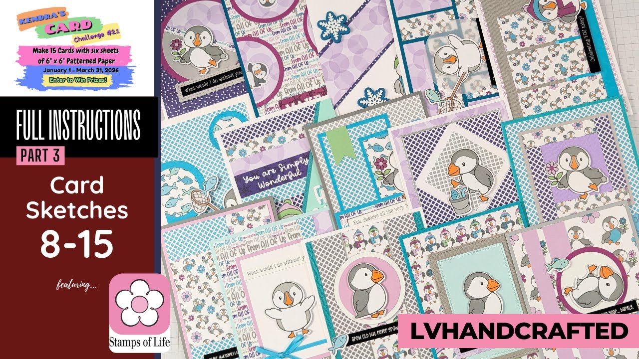 #KendrasCardChallenge21 Part 3: Sketches 8-15 Featuring   @StampsofLife ​