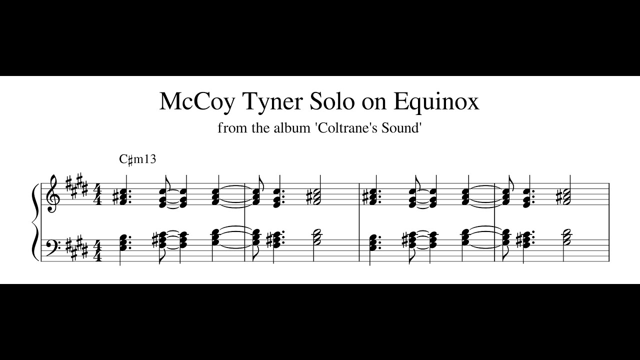 McCoy Tyner Solo on Equinox - Piano Transcription (Sheet Music in Description)