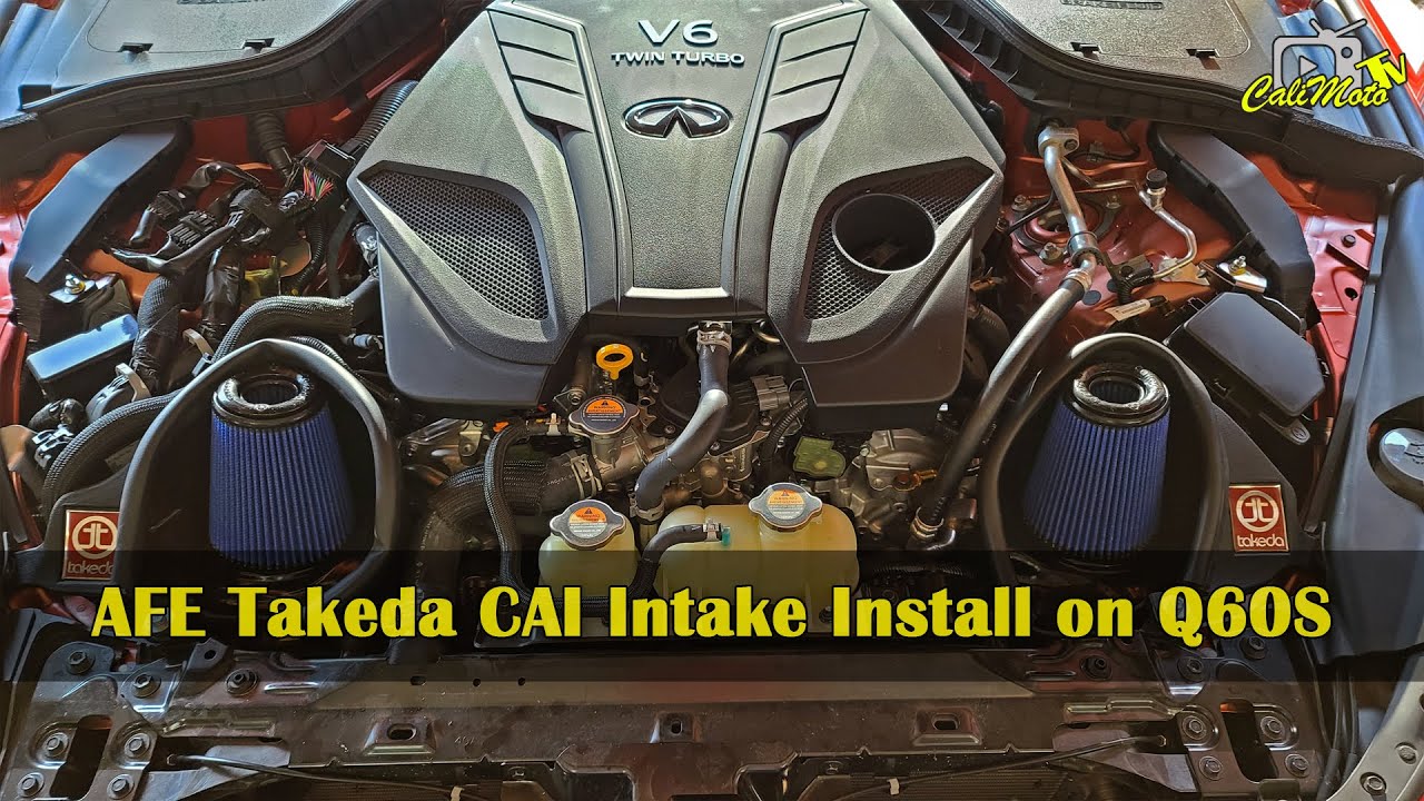 AFE Takeda CAI Intake Install on 2020 Infiniti Q60 S Red Sport 400