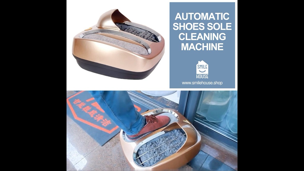 Automatic Shoes Sole Cleaning Machine. Water Brushing Shoe Cleaner. Hands-Free Mud & Dirt Removal