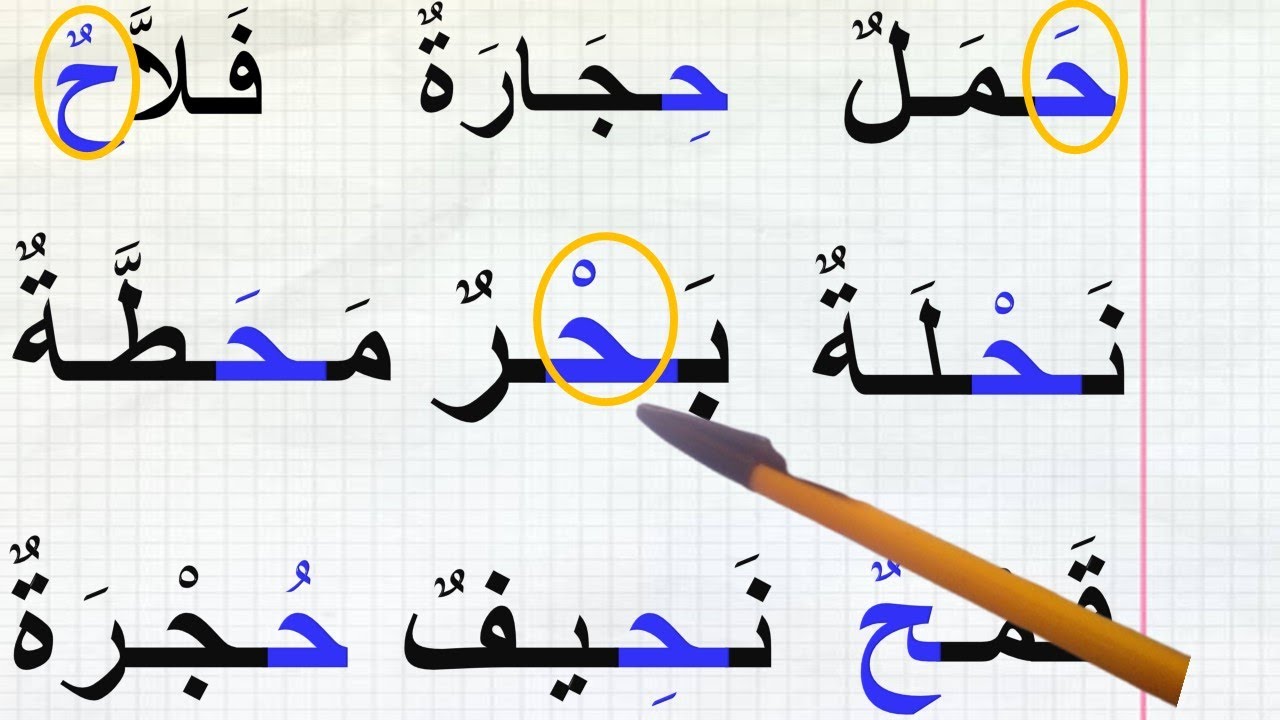 دروس تعليم القراءة والكتابة ومحو الامية/ تعلم قراة كلمات مع حرف الحاء