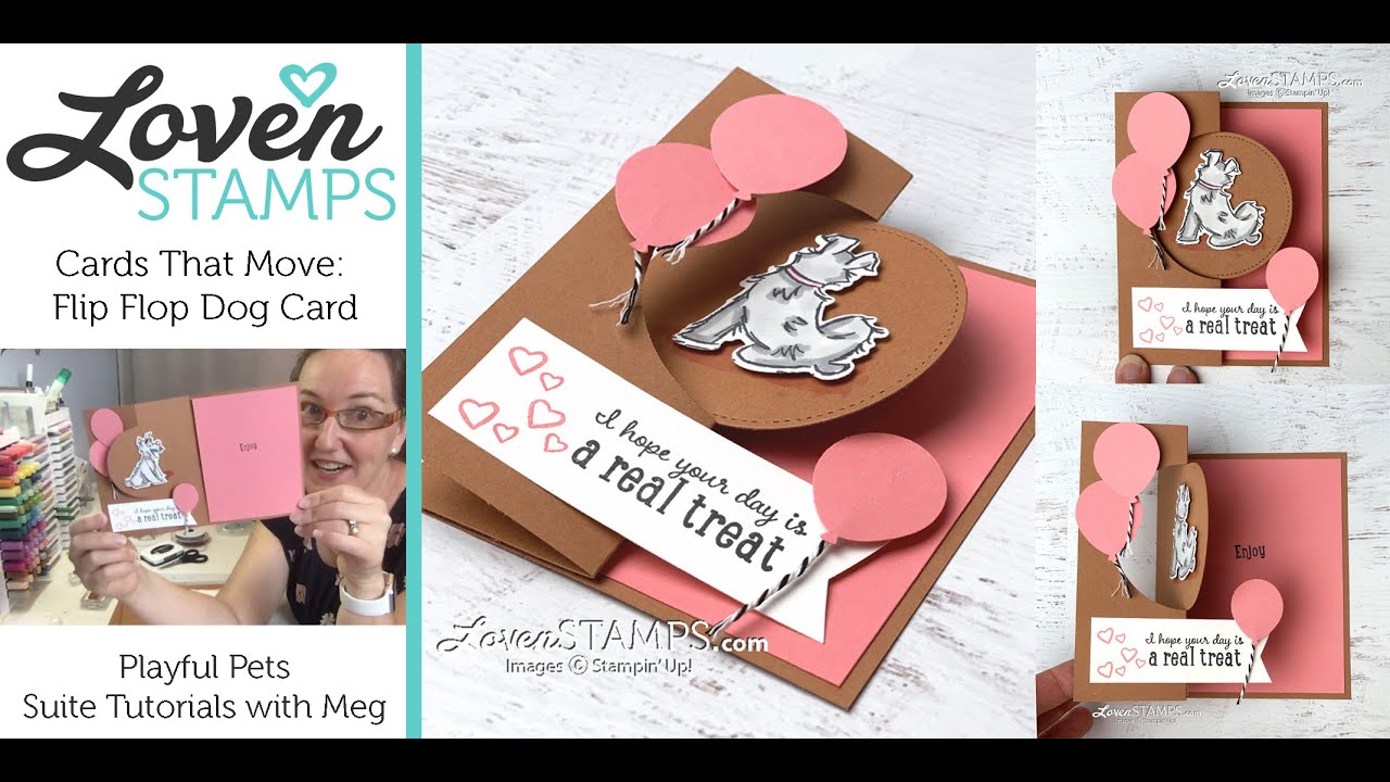 Pampered Pets Cards That Move: Flip Flop Dog Card
