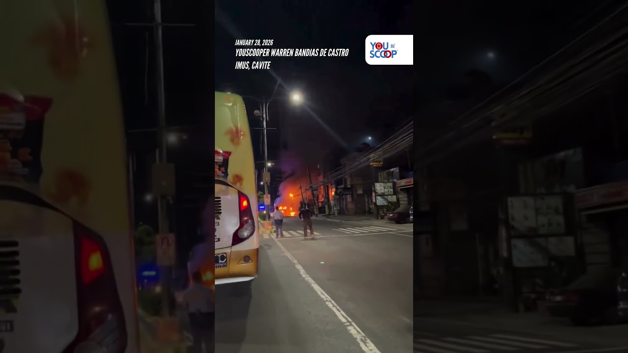Автобус загорелся посреди дороги в Имусе, провинция Кавите (28 января 2026 г.) | YouScoop+