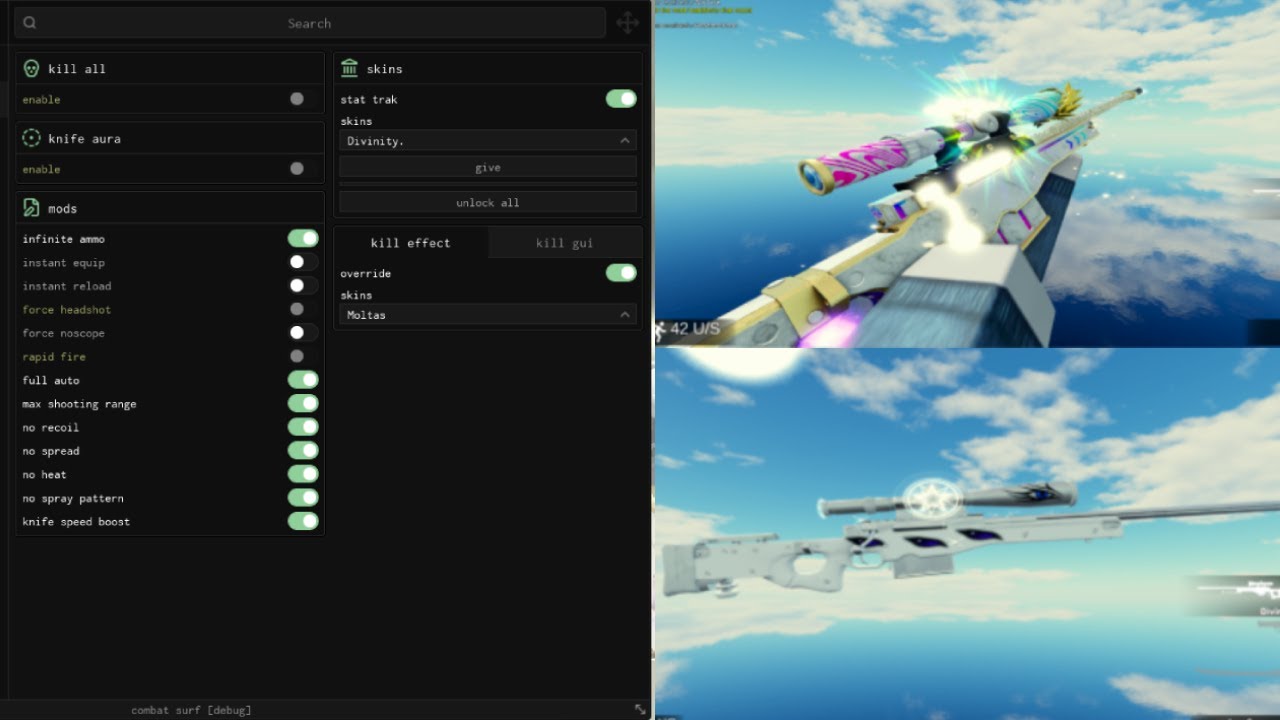 BEST COMBAT SURF SCRIPT [FREE] [Op] unlock all, kill all, knife aura, rapid fire