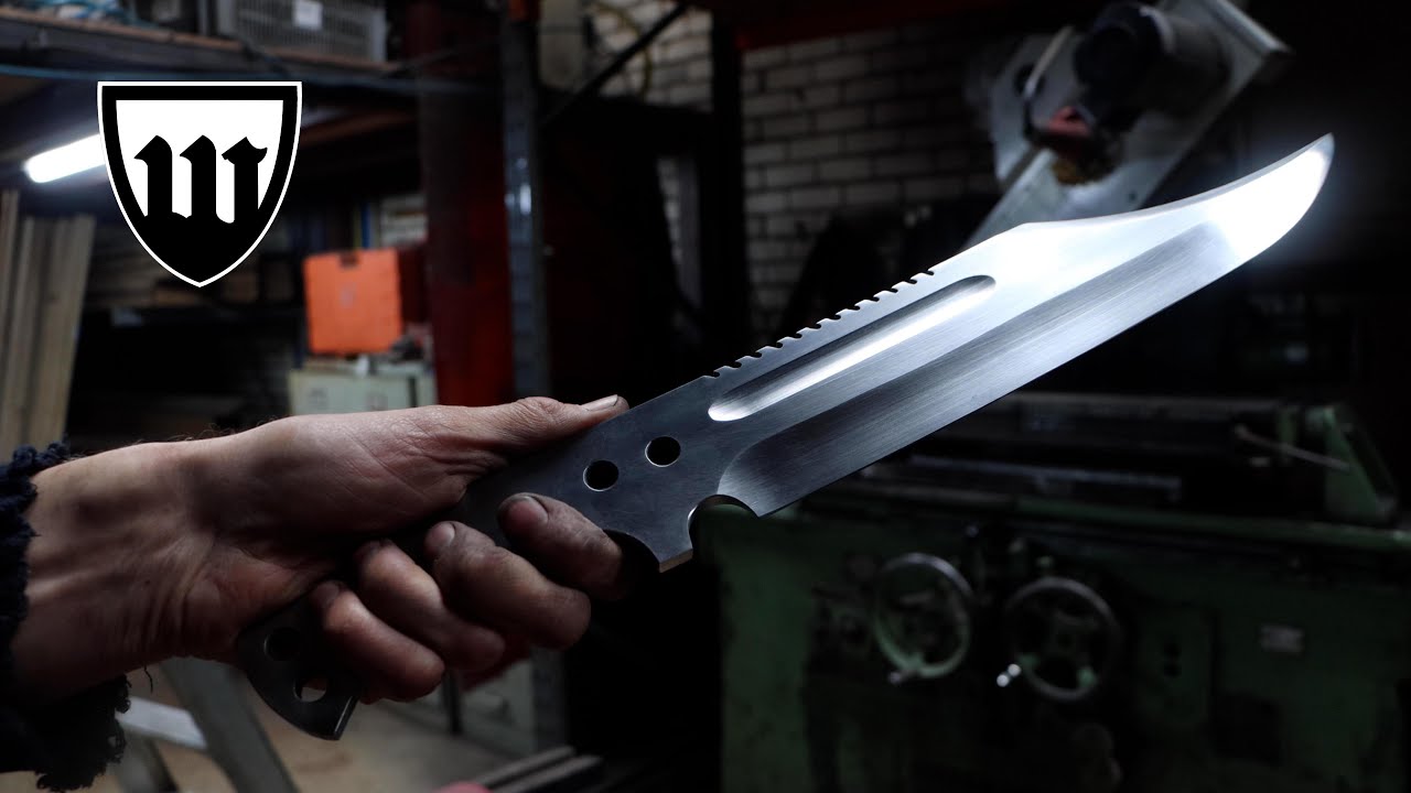 Forging a Cyberpunk bowie knife, part 1, forging and heat treatment.