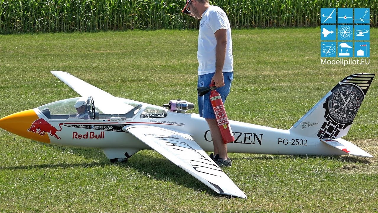 MDM-1 FOX 50% 1:2 PARITECH RC SCALE TURBINE GLIDER AEROBATIC AIRSHOW FLIGHT PILOT PHILIPPE GEY