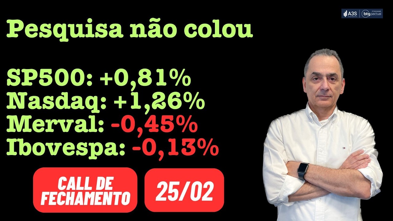 Pesquisa Bloomberg não faz preço | Call de Fechamento | 25/02/2026 18:00 hs