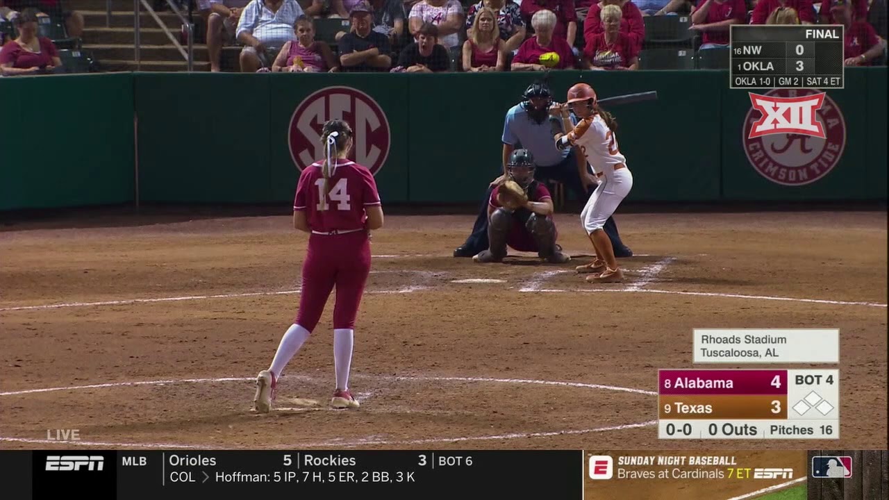 Texas vs. Alabama Softball Highlights - Game 2