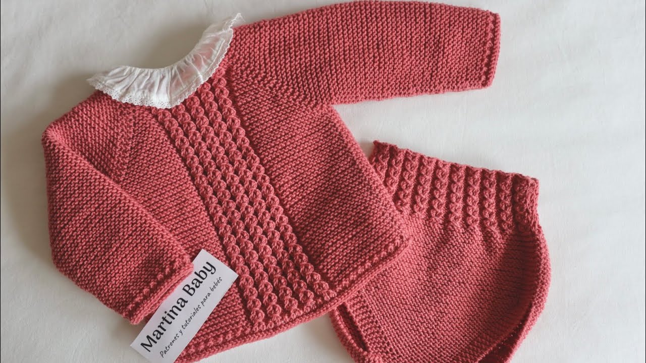 C&Oacute;MO TEJER JERSEY DE BEB&Eacute; CON DOS AGUJAS | TUTORIAL JERSEY DE PUNTO TALLA 1 A 3 MESES #tejer