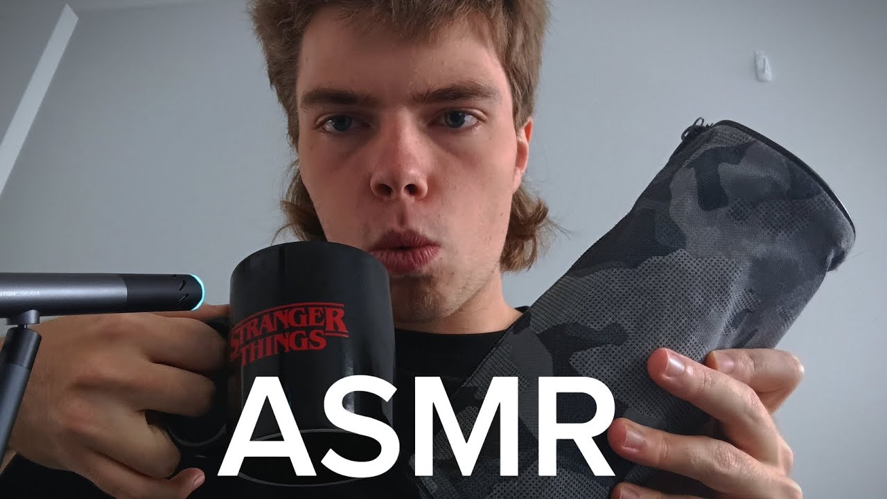 ASMR Pencil Case Tapping And Drinking Sparkling Dust (ASMR)