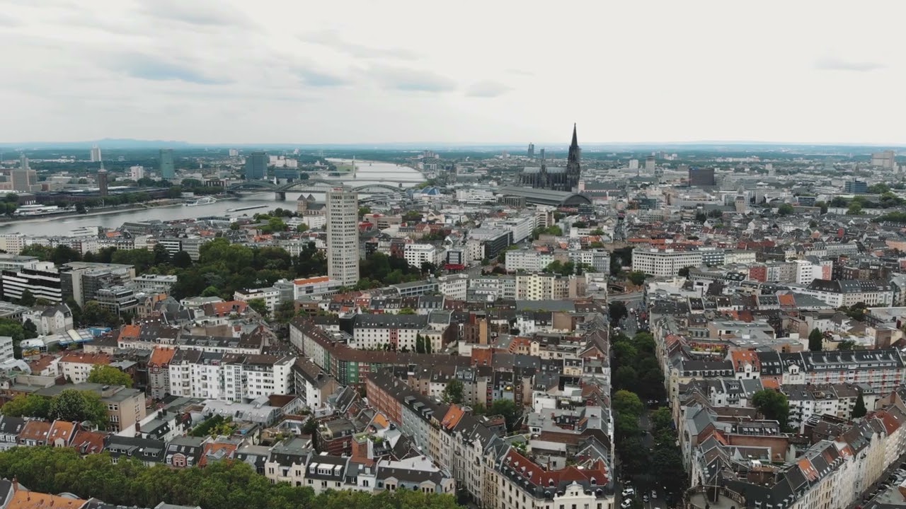 Aerial View Of Cologne, 4K Germany😍