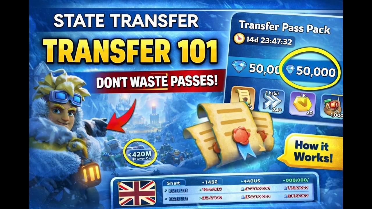 Whiteout Survival: State Transfer Guide | Transfer 101 (Passes, Power Cap & How It Works)