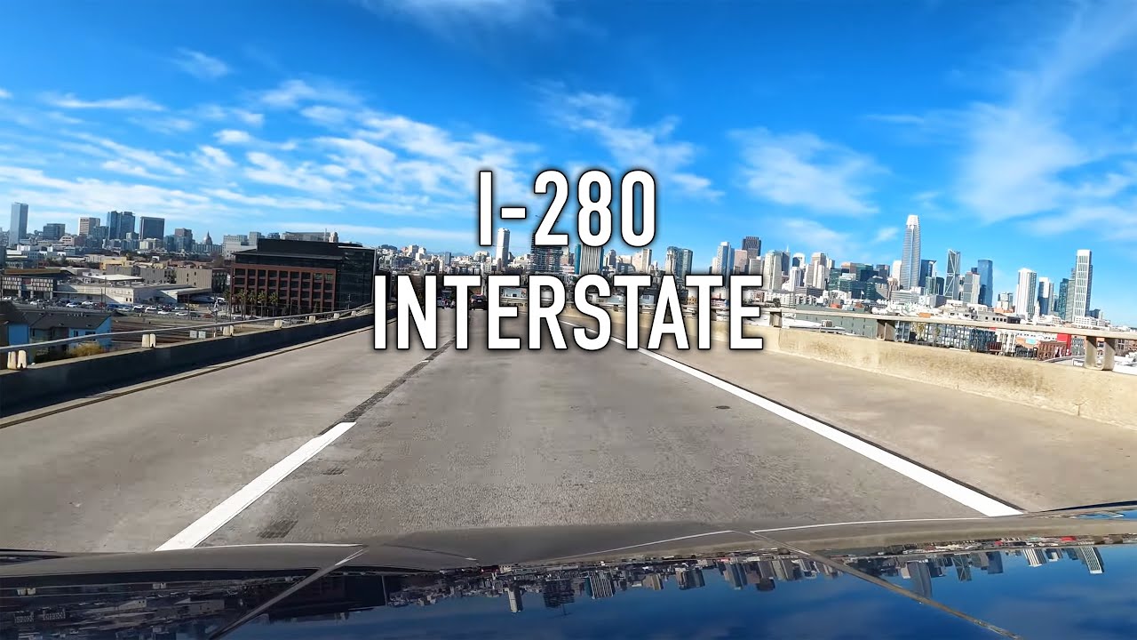 San Jose to San Francisco via I-280 Scenic Drive in 4K