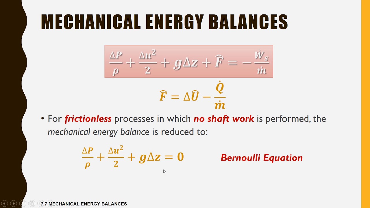 Lec # 7-5: Mechanical Energy Balance & P7.54 Solved
