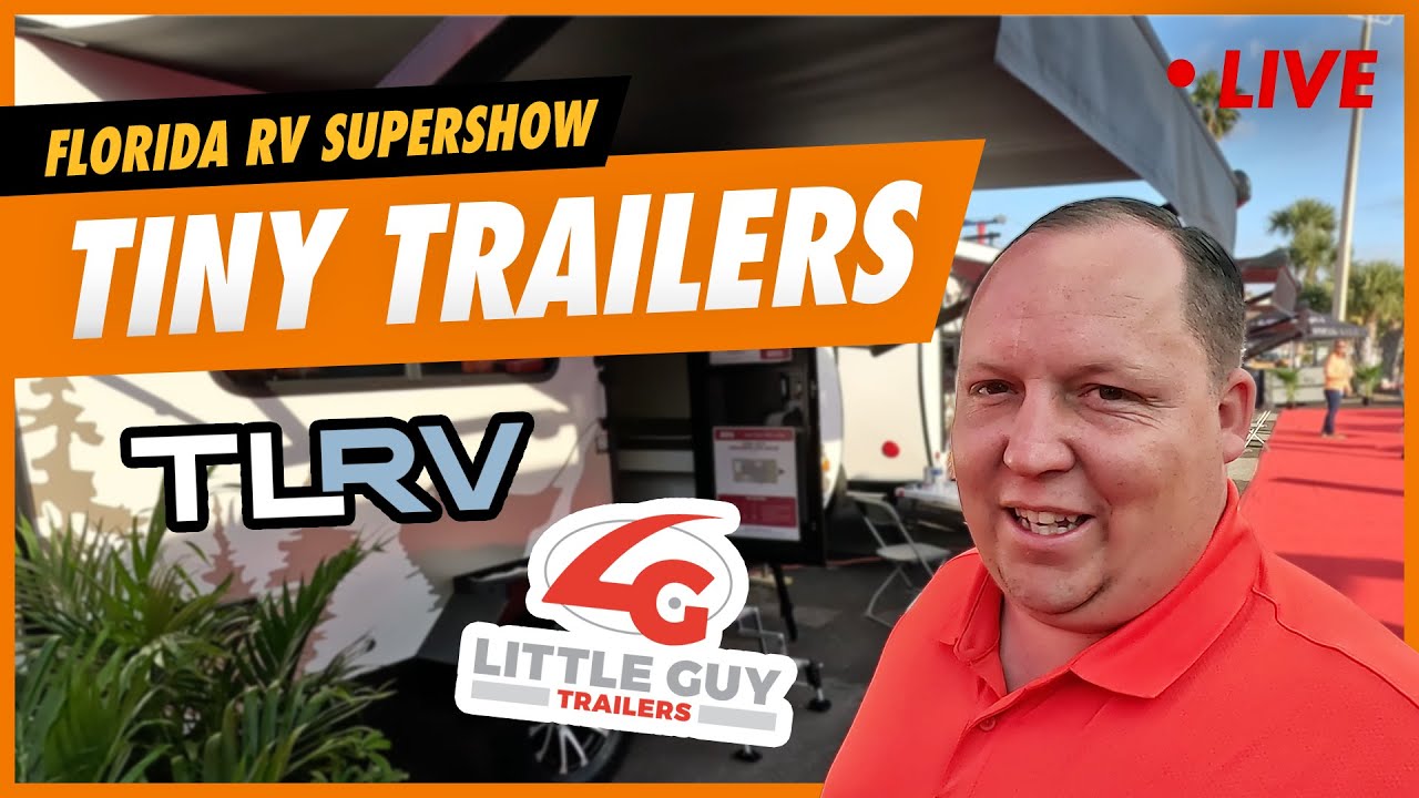 🔴 LIVE Touring TINY Travel Trailers at Florida RV SuperShow (TRVL Lite & nuCamp!)
