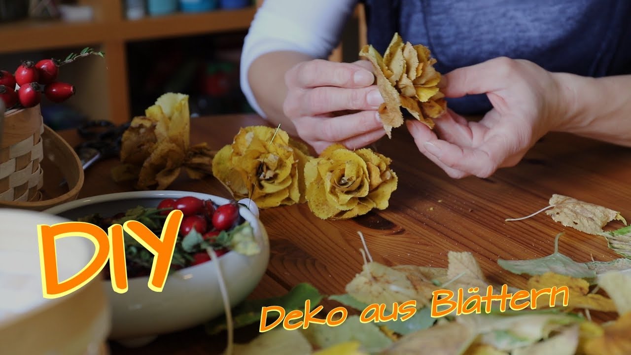 Herbstdeko selbermachen | Deko aus Laubblättern | herbstliche Tischdeko