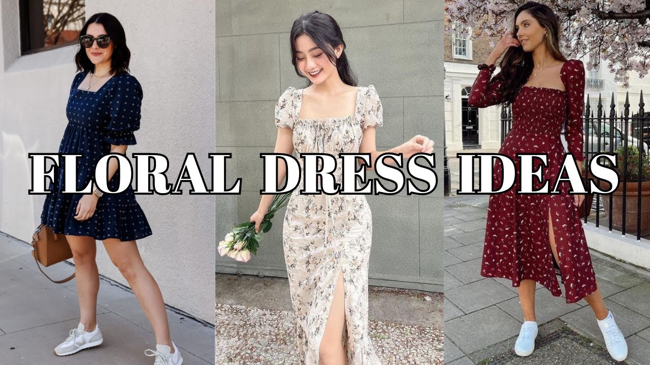 Korean floral print dress outfit ideas / aesthetic / floral dresses /summer dresses