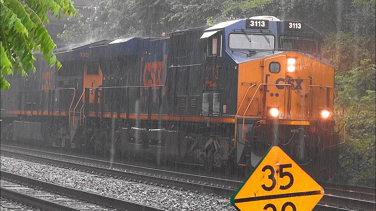 🌧 CSX Freight Trains & Then The Rain Came In St Denis
