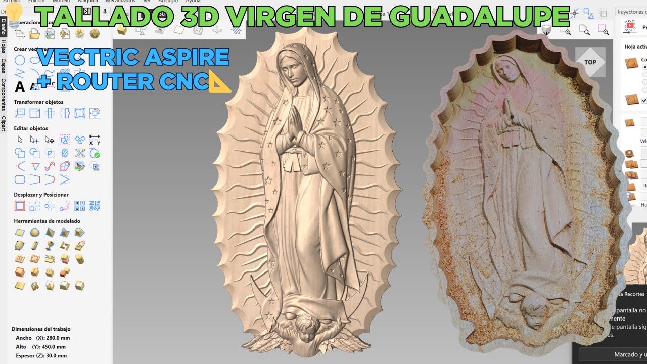Tallado de la Virgen de Guadalupe en Madera con Router CNC 🪵✨
