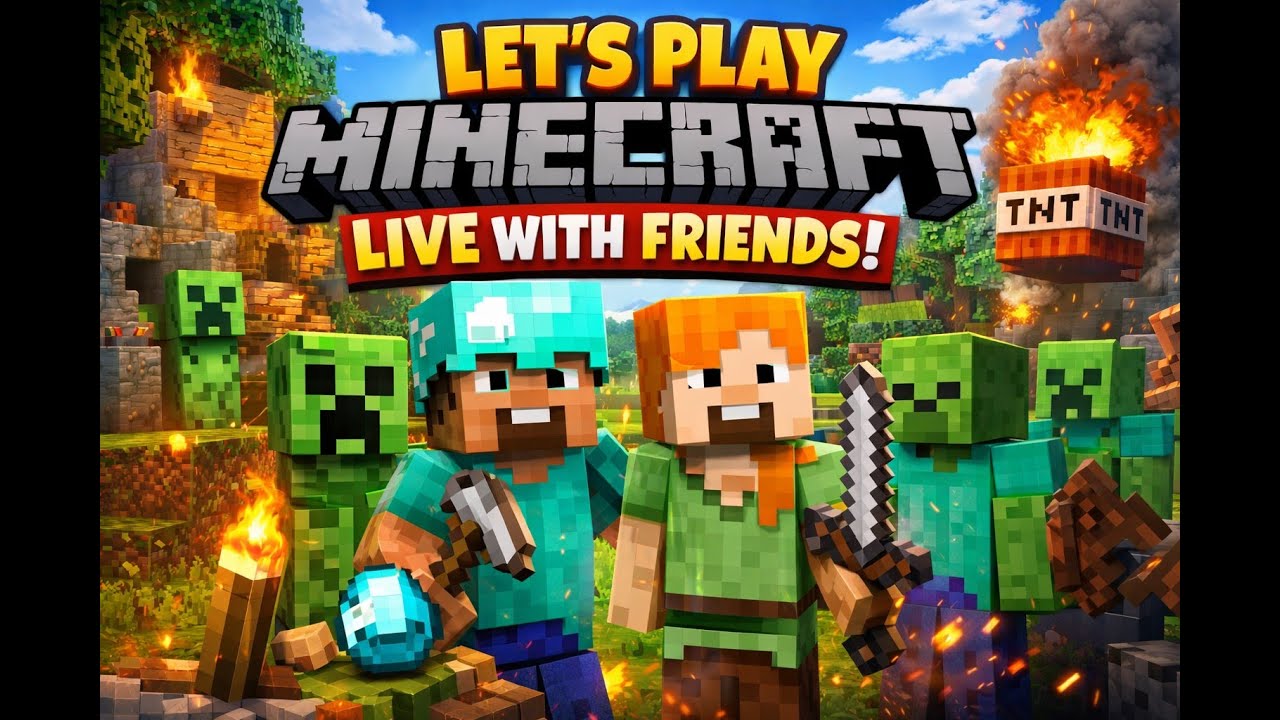 Let’s Play Minecraft LIVE with Friends 🔥 Survival, Fun & Chaos | 