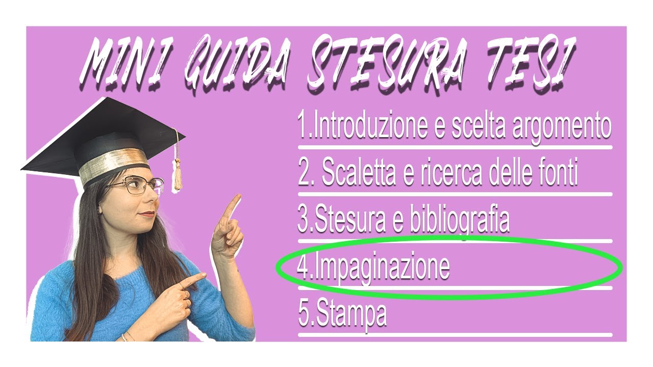 COME SCRIVERE UNA TESI - 4) IMPAGINAZIONE