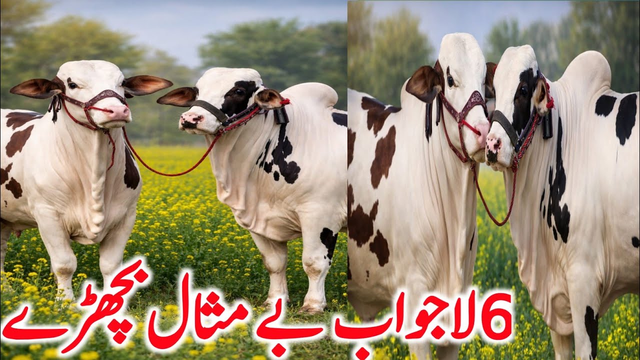 Gulabi Nukre Panda Face Cholistani Bachre Near Bahawalpur Cow Mandi || Global Village Farming 