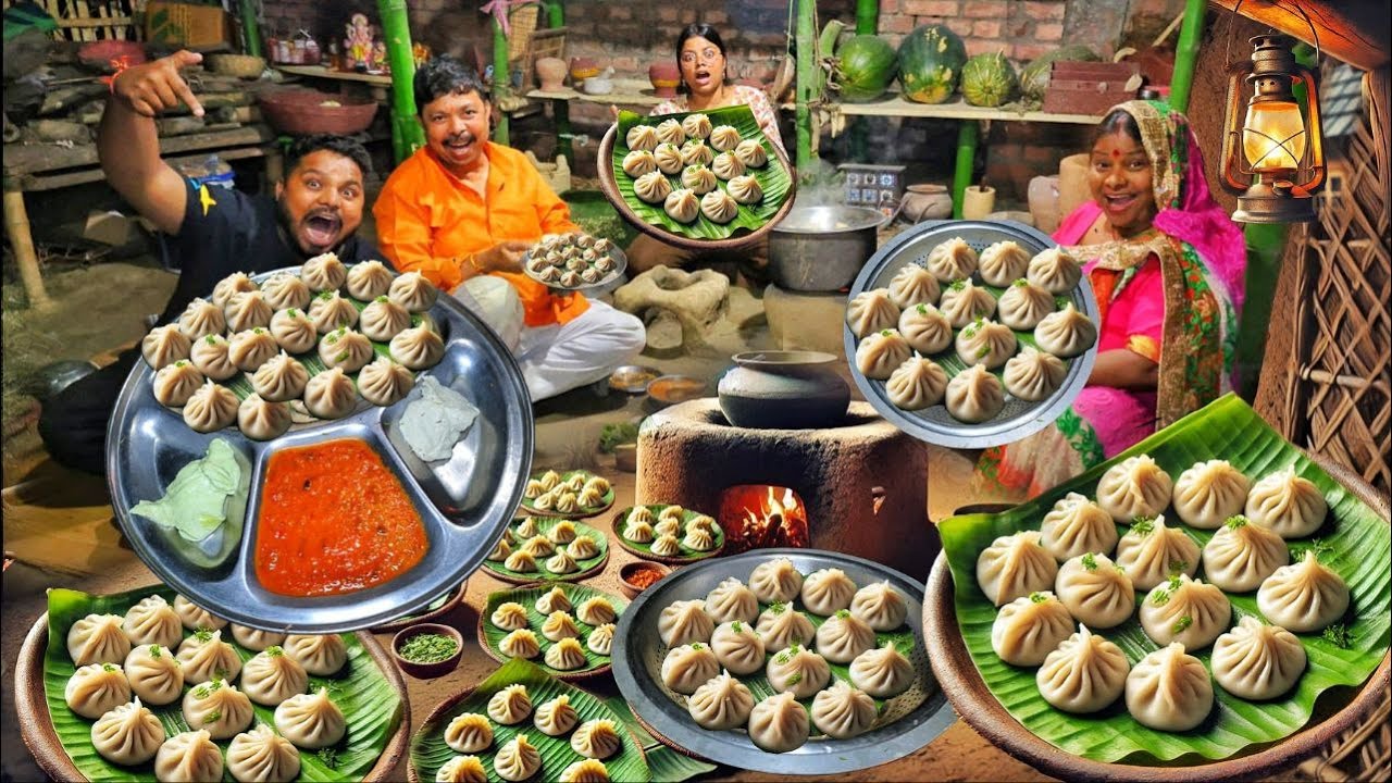 Chicken Momo - पूरा परिवार मिलकर चूल्हे  पर बनाएंगे चिकन मोमोस Street Style Chicken Momo/Fried momo