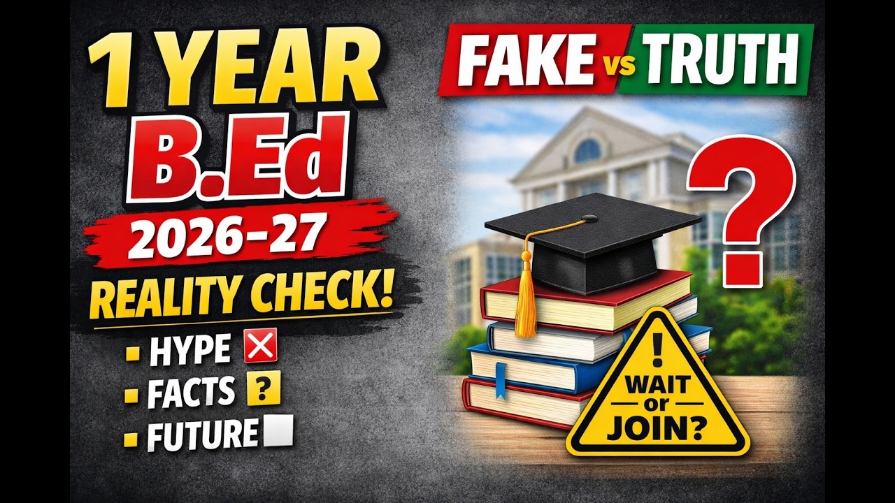 1 Year B.Ed | 1 year B.Ed Latest NEWS | 1 YEAR B.ED REALITY CHECKS