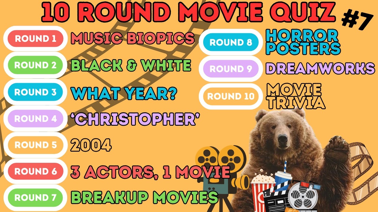 10 Round Movie Quiz | Biopics, Film Trivia, Actors, Horror Posters, Dreamwork, Black & White (7)