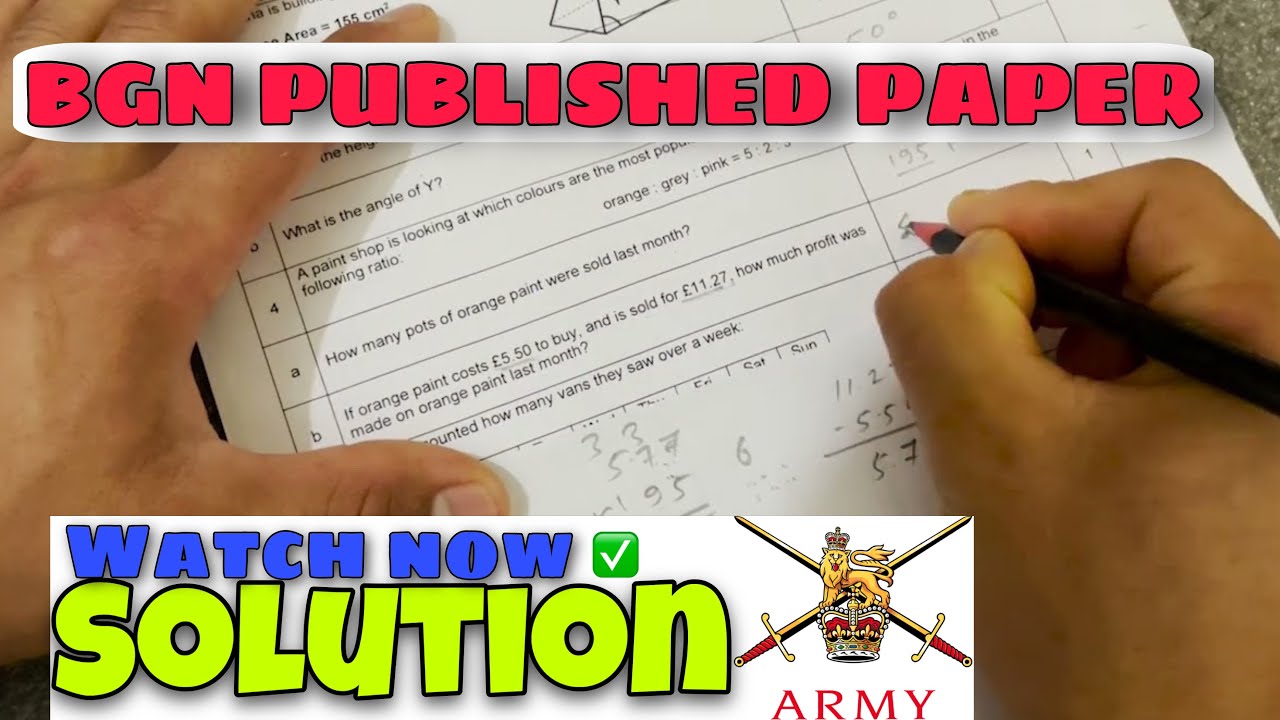 British Army Math Practice Paper Solutions | Step-by-Step Answer Guide! #srmpvlog #britisharmy