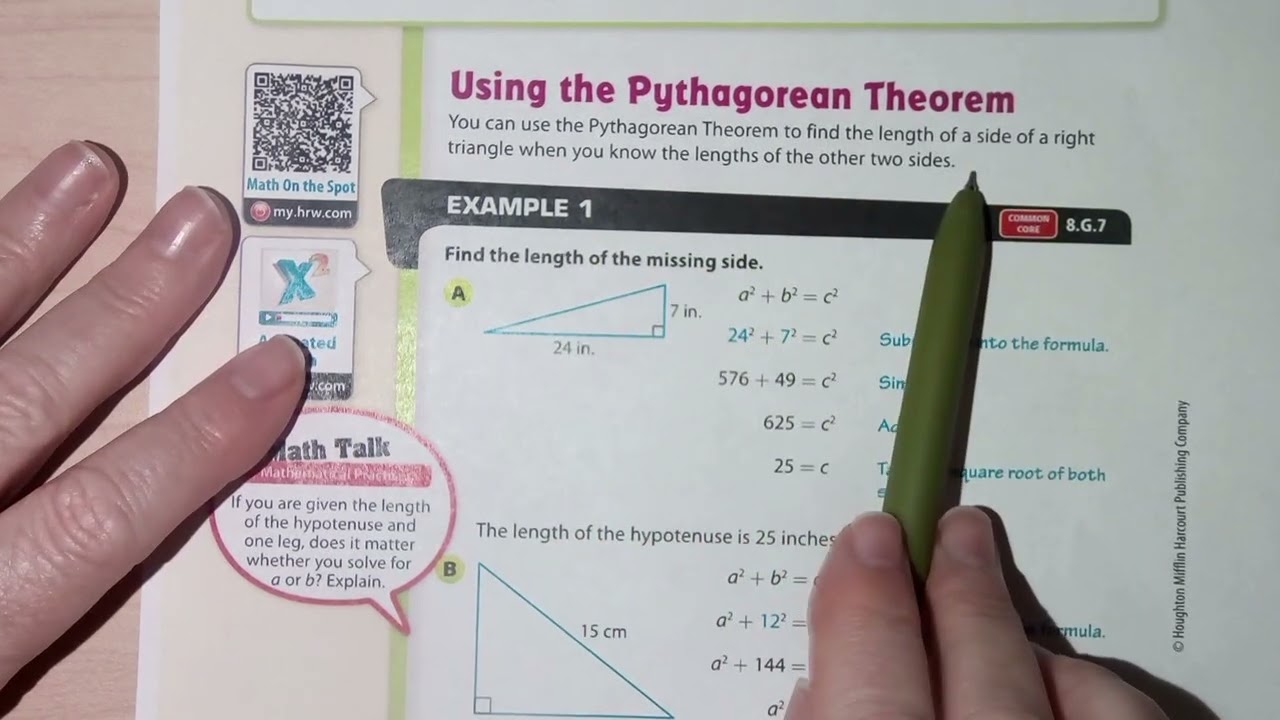 8th Grade Lesson 12 1 Pythagorean Theorem